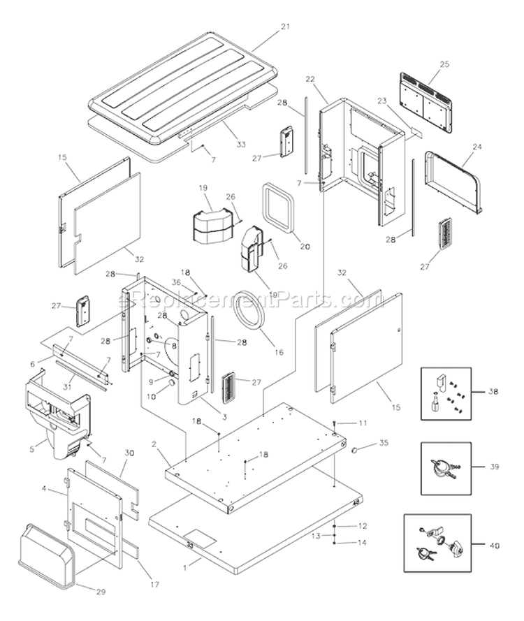 Page C Diagram and Parts List for 040234-1  Briggs and Stratton Generator